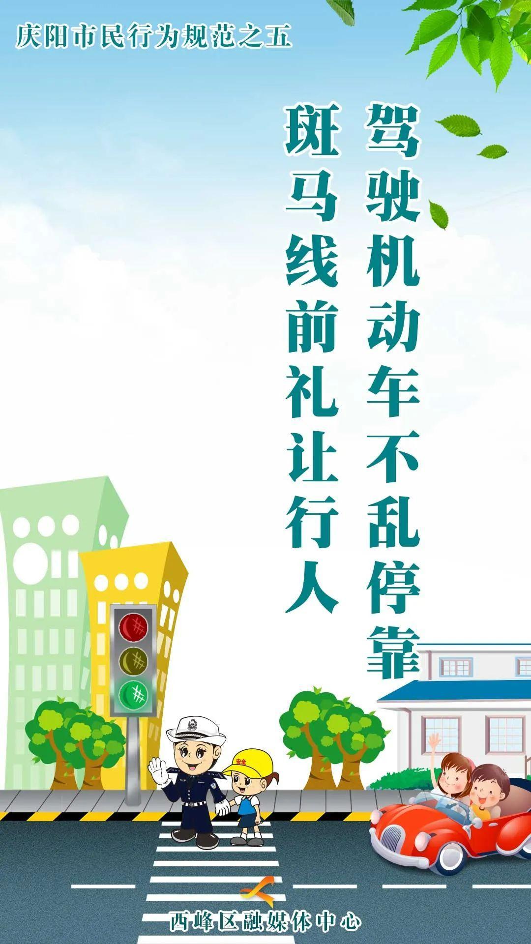 【海報(bào)】慶陽市民行為規(guī)范之五丨駕駛機(jī)動(dòng)車不亂停靠 斑馬線前禮讓行人