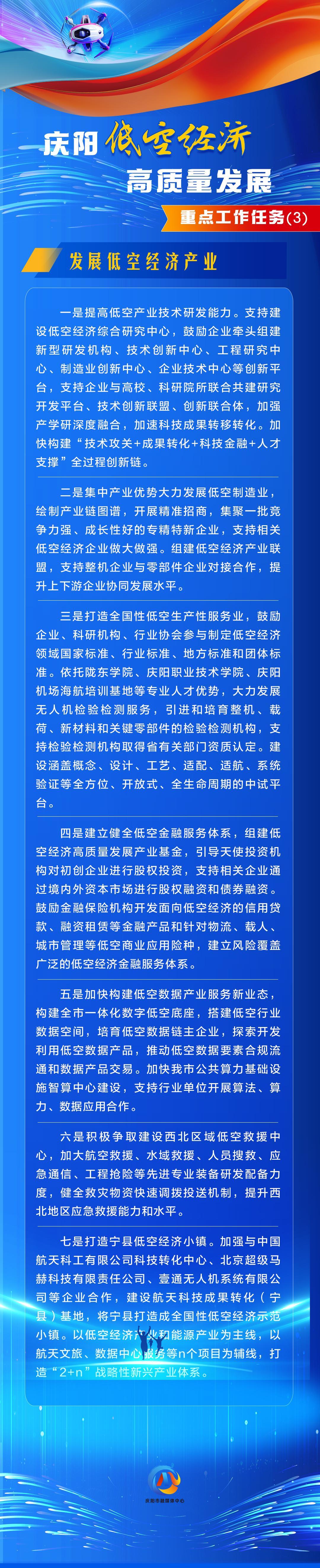 【慶陽低空經(jīng)濟(jì)高質(zhì)量發(fā)展】重點工作任務(wù)（3）：發(fā)展低空經(jīng)濟(jì)產(chǎn)業(yè)